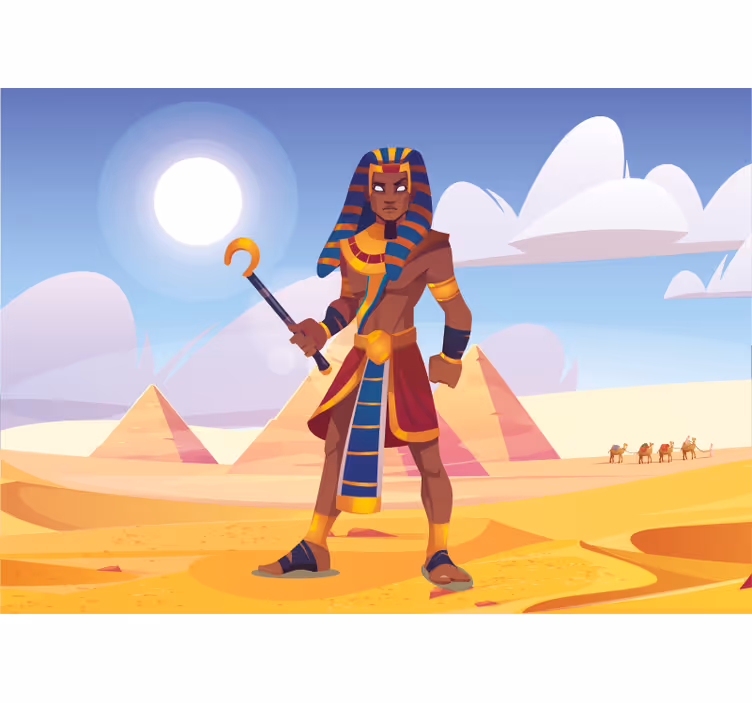 Pharaoh Ramses II design modern wall mural - TenStickers