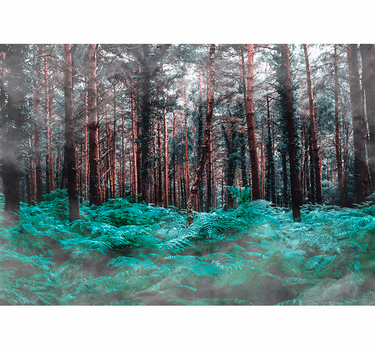 Nature wall mural lush green wilderness - TenStickers
