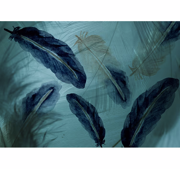 Flower wall mural with elegant leaf designs - TenStickers