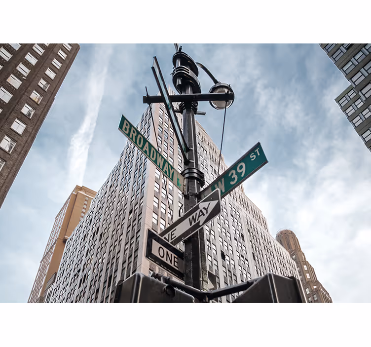 New york wall mural broadway street signs decor - TenStickers