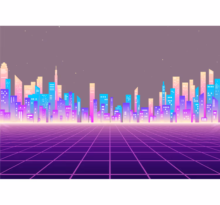 80s vaporwave futuristic vintage wall mural - TenStickers