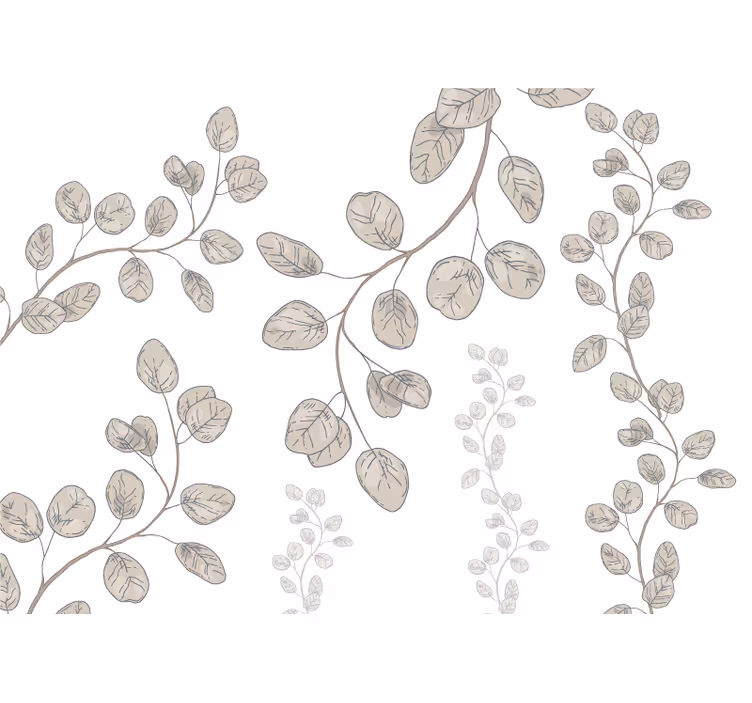 Delicate Leaf Patterns wall mural for master bedroom - TenStickers