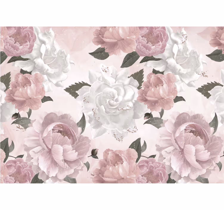 Flower wall mural elegant botanical arrangement - TenStickers