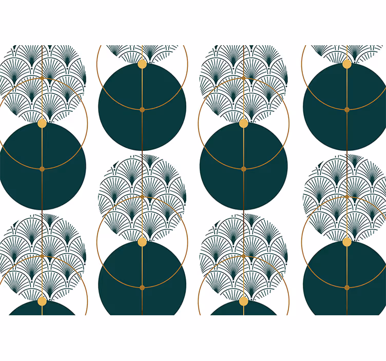 Texture wall mural geometric fan designs - TenStickers
