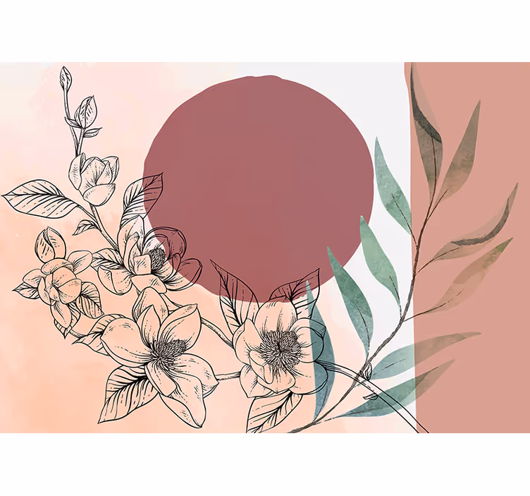 Flower wall mural floral elements arrangement - TenStickers