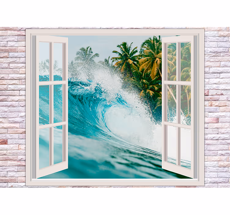 Ocean wall mural ocean wave perspective - TenStickers