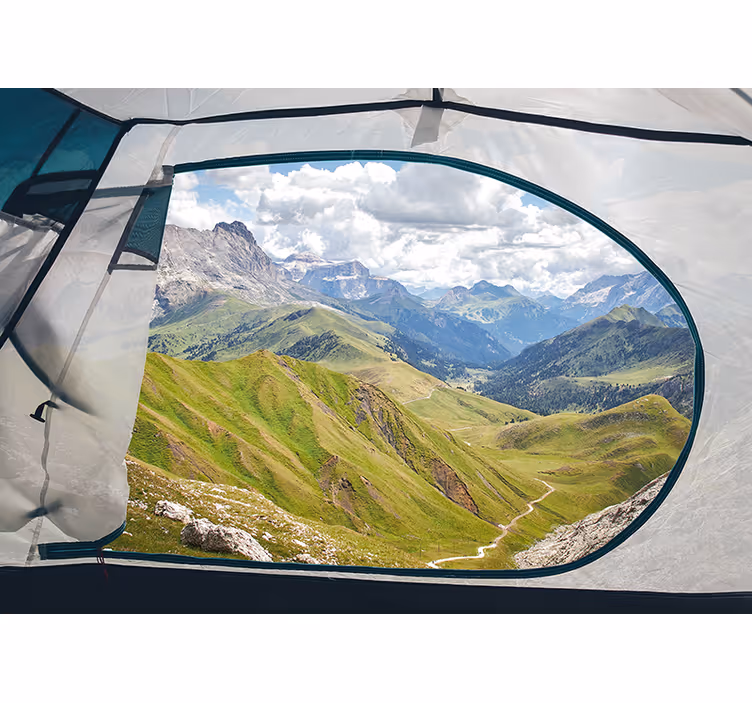 Landscape wall mural verdant mountain view - TenStickers