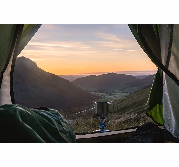 Landscape wall mural picturesque mountain view - TenStickers