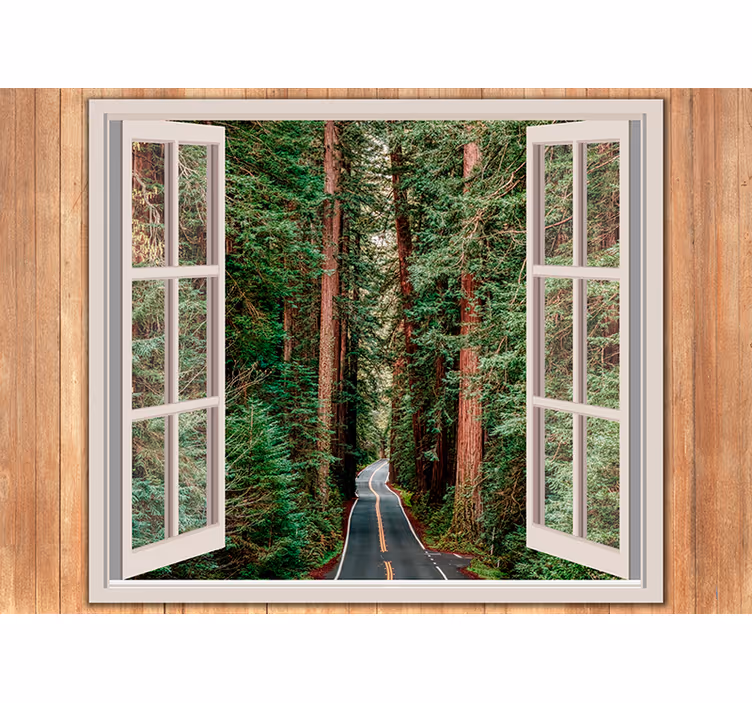 Nature wall mural forest pathway scene - TenStickers