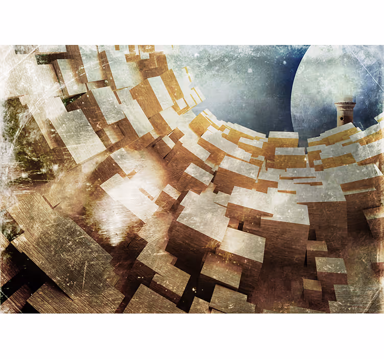 Abstract wall mural geometric design creation - TenStickers