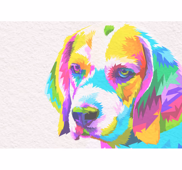 Animal wall mural colorful dog portrait - TenStickers