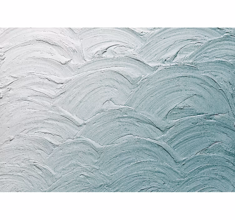 Blue Japandi wavy cement vintage wall mural - TenStickers