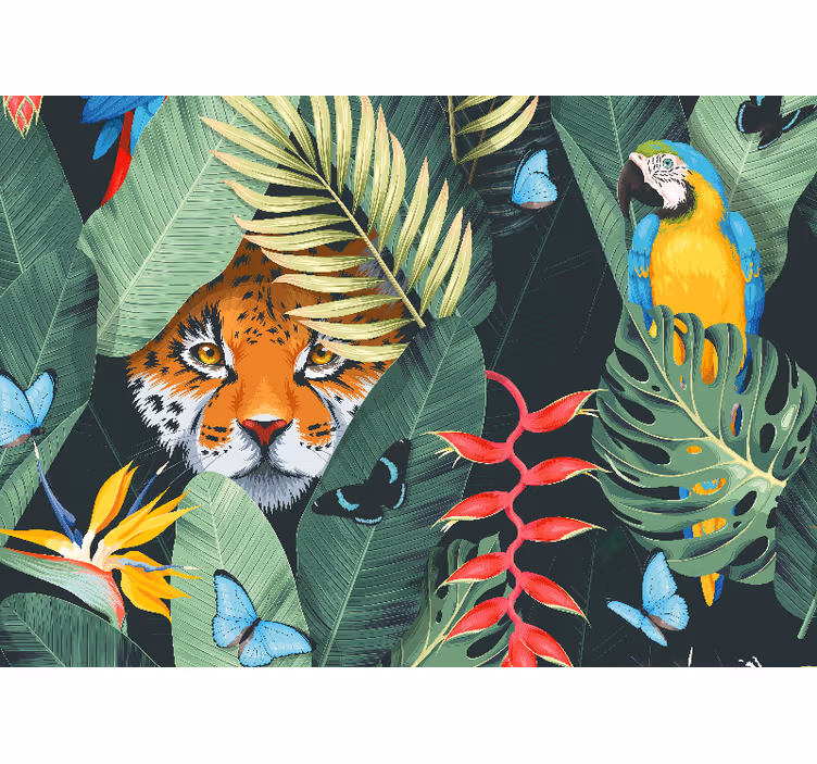 Inside The Foliage Green nature wall mural - TenStickers