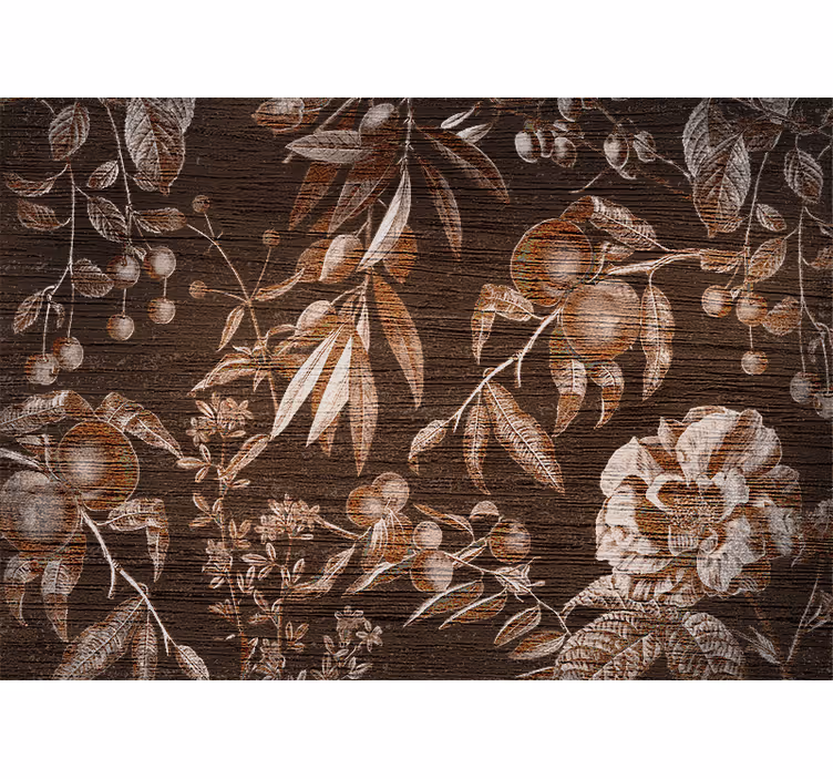 Flower wall mural floral artistic design - TenStickers