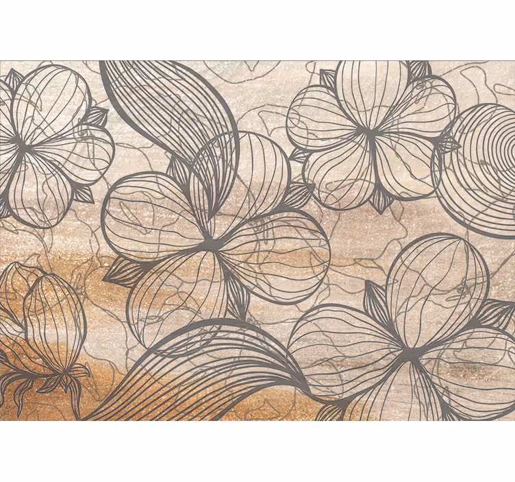 Flower wall mural with graceful floral designs - TenStickers