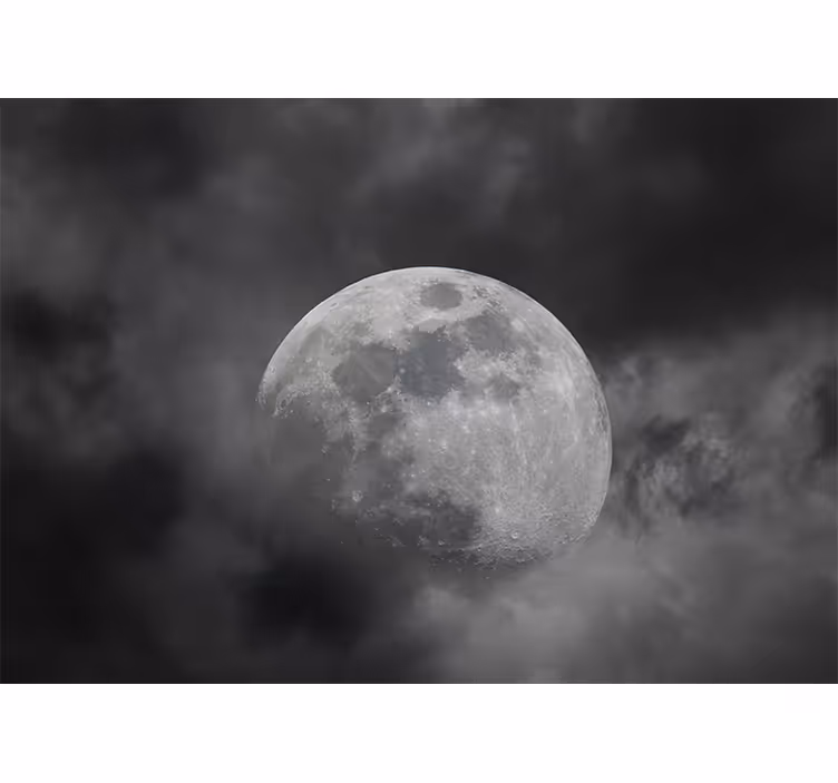 Space wall mural luminous moon silhouette - TenStickers