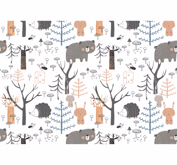 Forest animals theme nursery wall mural - TenStickers