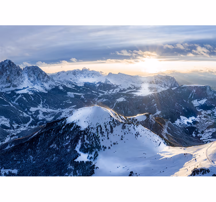 Snowy top over the clouds Mountain wall mural - TenStickers