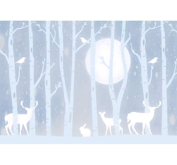 Childrens wall mural deer and moon - TenStickers