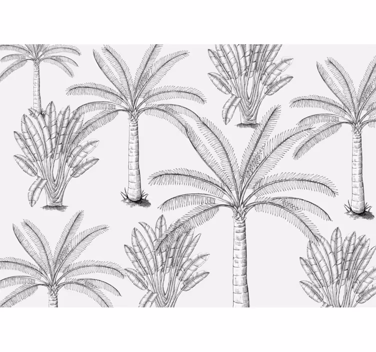 Tree wall mural palm tree illustrations - TenStickers