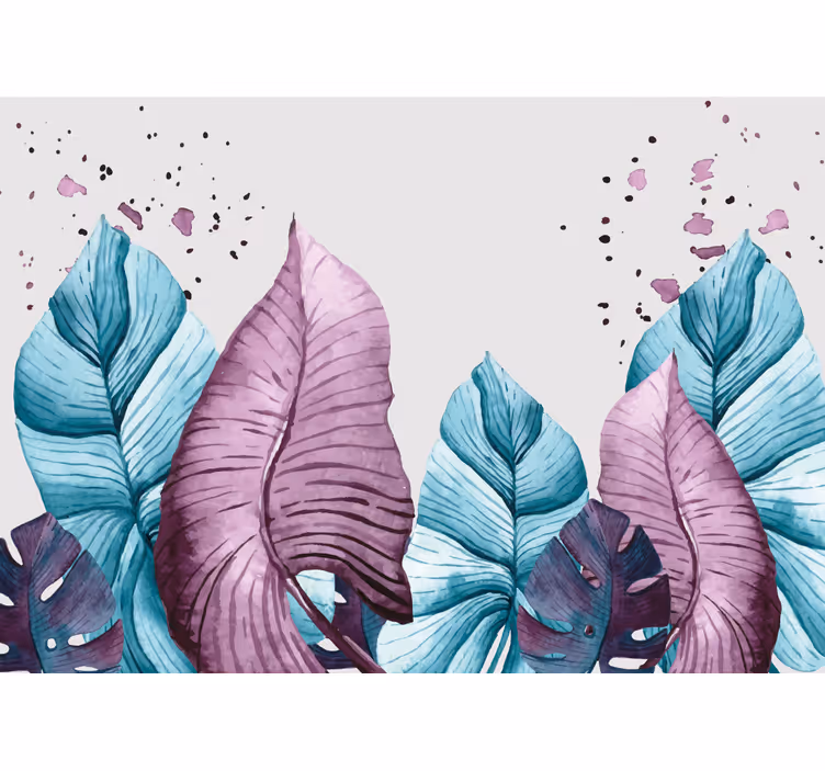 Nature wall mural large leaf designs - TenStickers