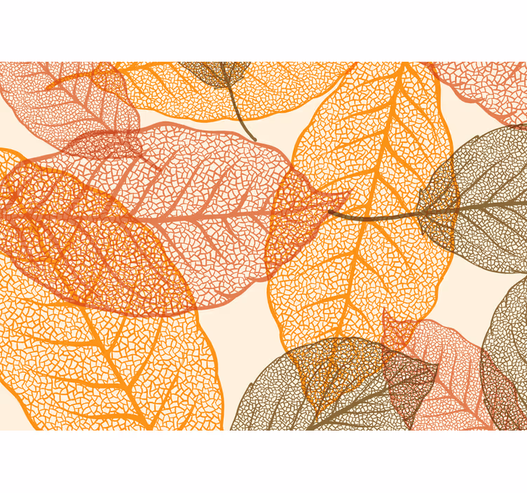 Nature wall mural intricate leaf designs - TenStickers