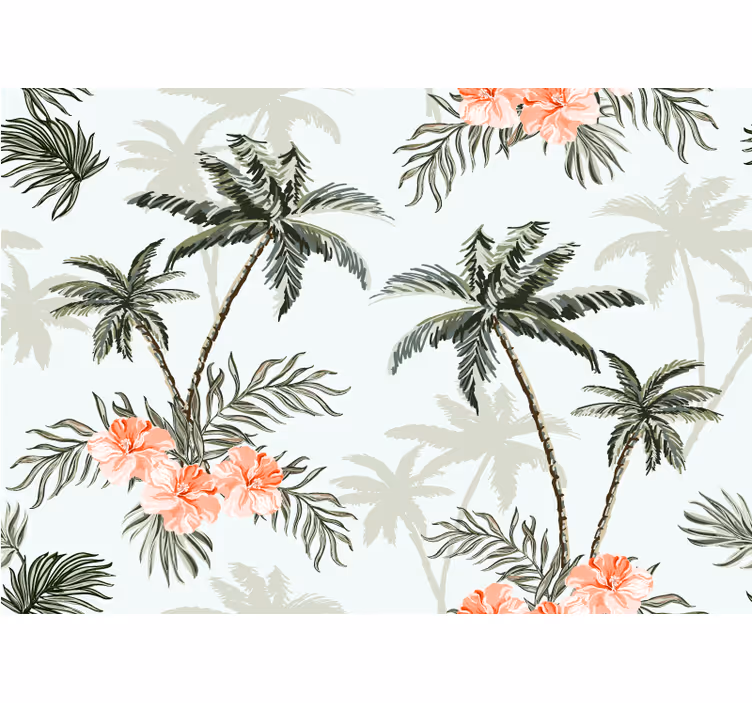 Nature wall mural tropical palm leaves design - TenStickers