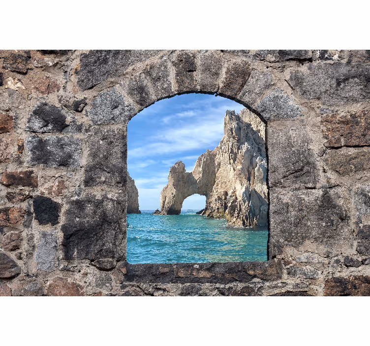 Rocky Arch View ocean wall mural - TenStickers