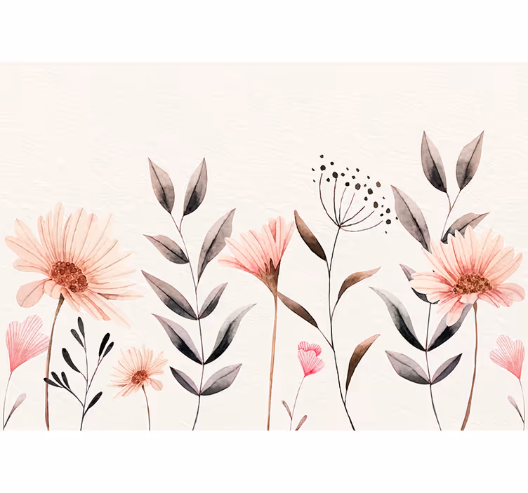 Delicate beige arrangement flower wall mural - TenStickers
