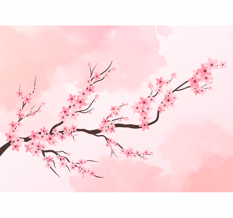 Flower wall mural cherry blossom branch - TenStickers