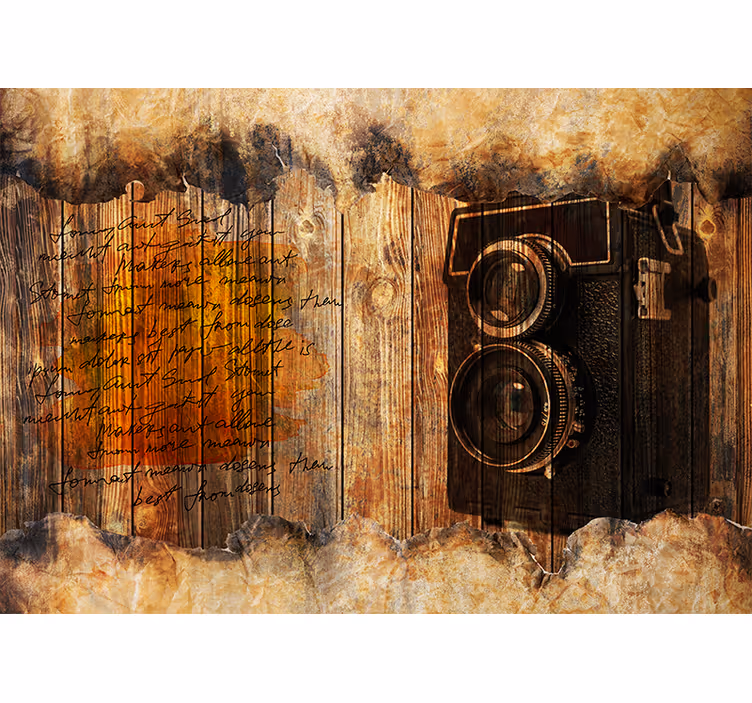 Art wall mural vintage camera style - TenStickers