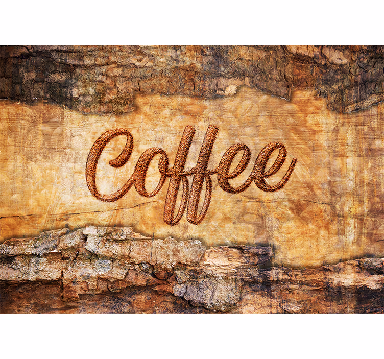 Coffee textured design phrase wall mural - TenStickers