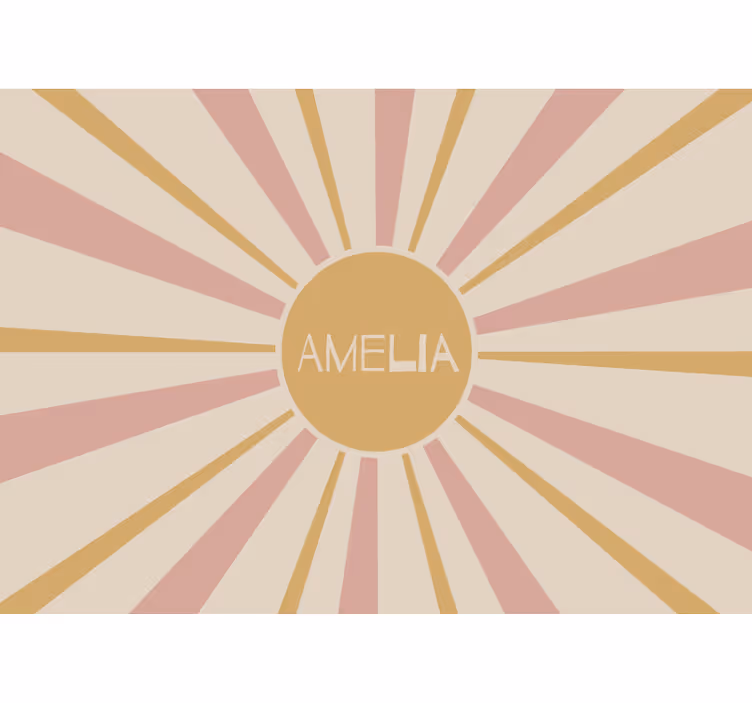 Sunburst personalized name phrase wall mural - TenStickers