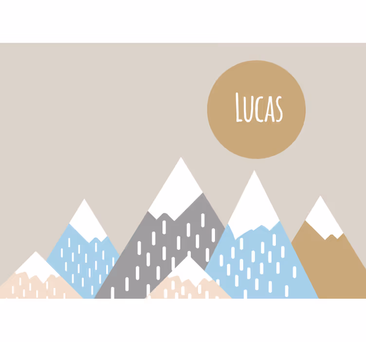 "Boho" mountains illustration Mountain mural - TenStickers