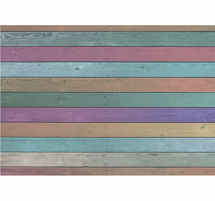 Rainbow Planks Dark Shades wood wall mural - TenStickers