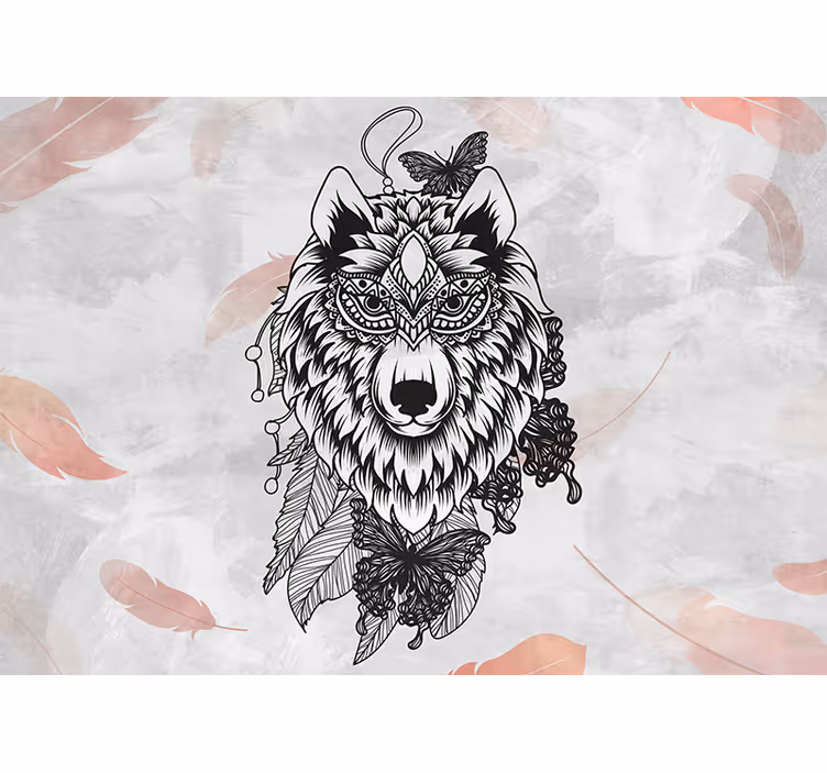 Teenager wall mural wolf decor art - TenStickers
