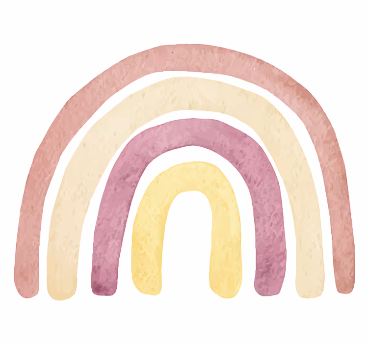 Love wall mural soft rainbow curves - TenStickers