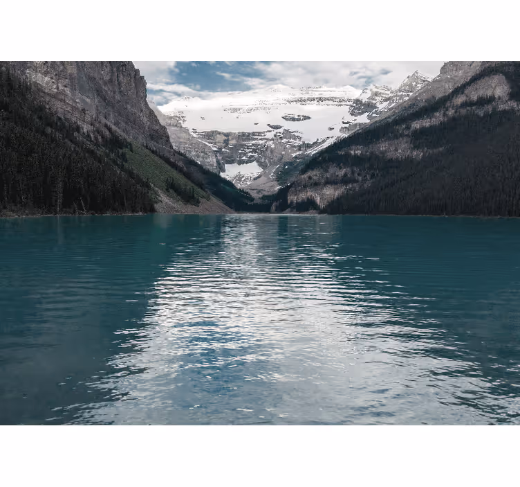 Majestic alpine lake landscape wall mural - TenStickers