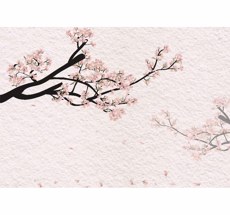 Fleur de Cerisier panorama wall mural - TenStickers