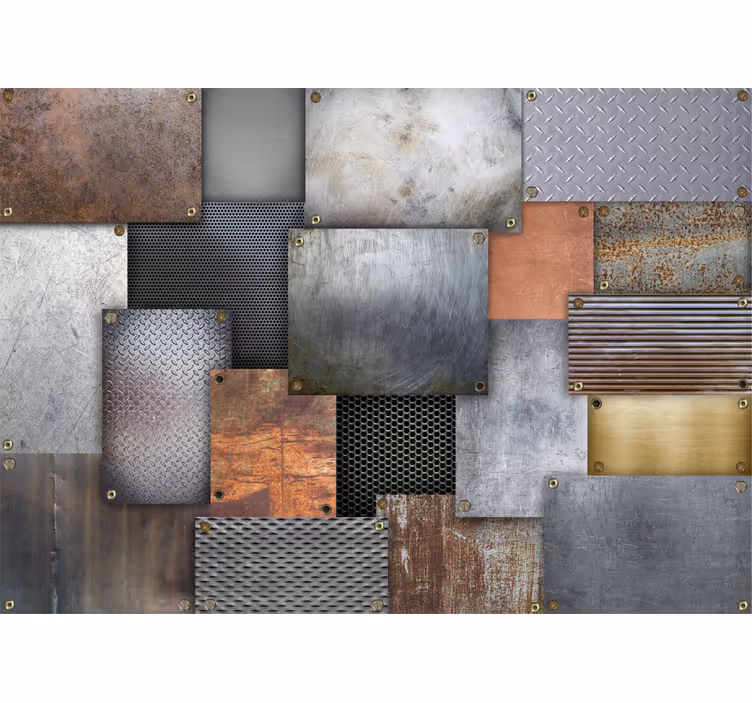 Industrial steel bathroom mural - TenStickers