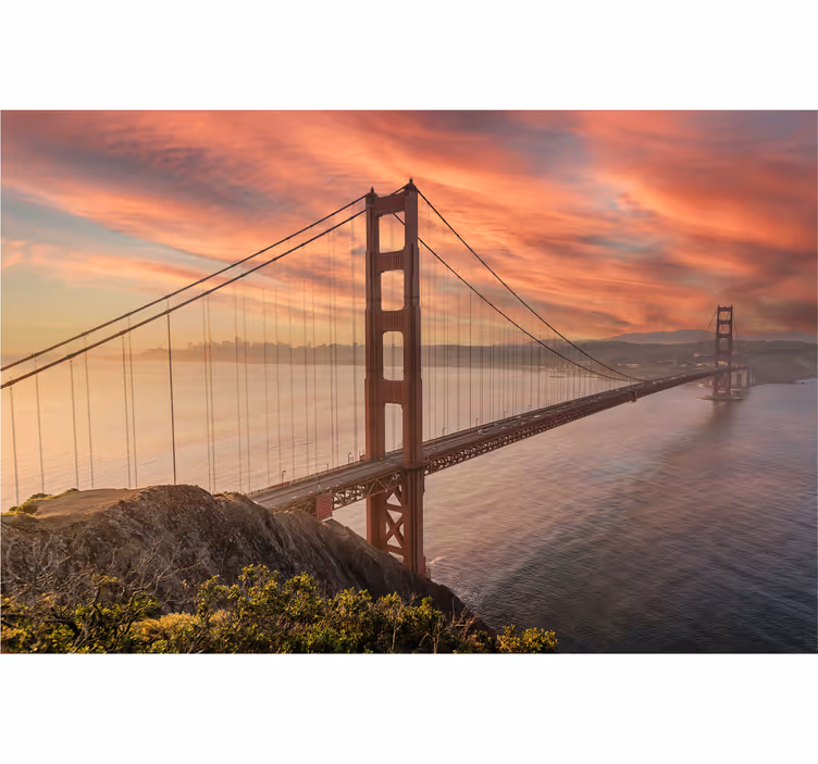 Golden gate bridge office wall mural - TenStickers