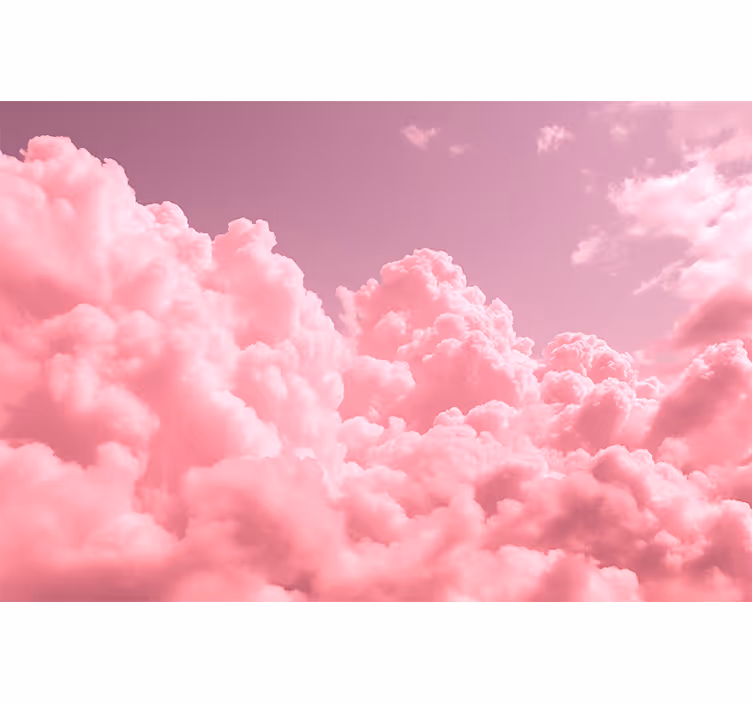 Pink fluffy clouds Kids wall murals - TenStickers