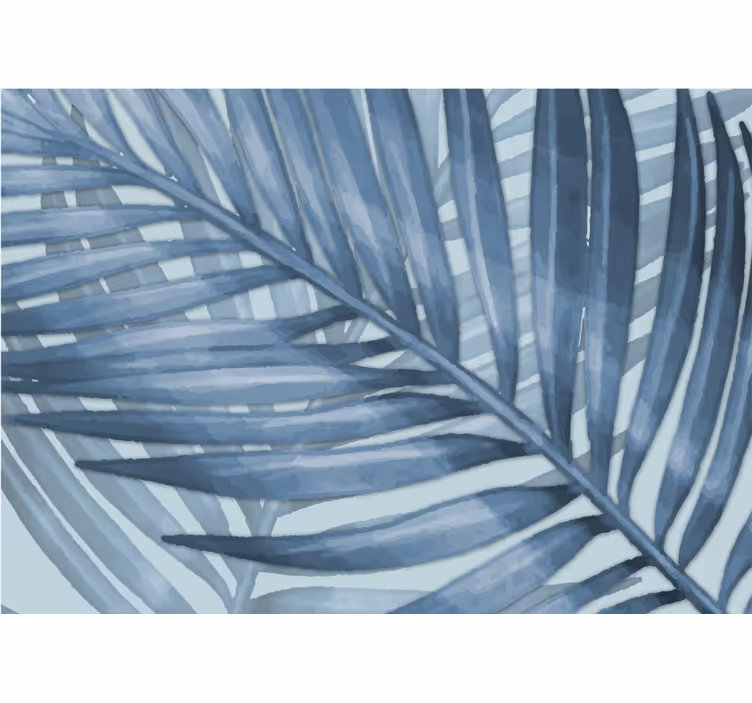Blue tropical leaf Bathroom Mural - TenStickers