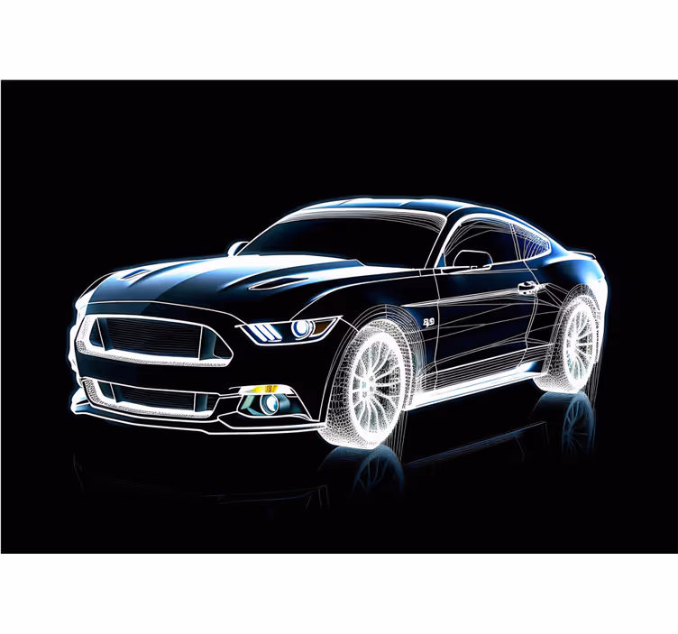 Hologram sports car Teenage wall mural - TenStickers