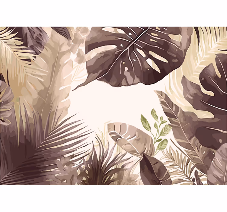 Tropical plants design Bathroom Wall Mural - TenStickers