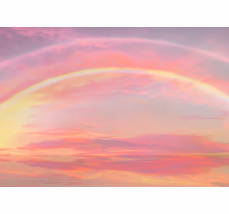 Pink sky with rainbow Kids wall murals - TenStickers