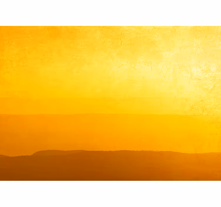 Hills At Sunset Landscape Yellow Wall Mural - TenStickers