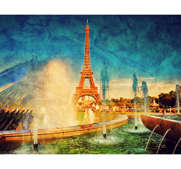 Eiffel Textured Vista paris wall mural - TenStickers