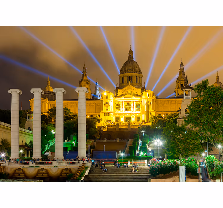 Barcelona Night Lights city wall mural - TenStickers