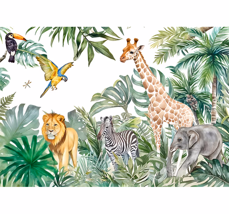 Wildlife animal wall mural - TenStickers